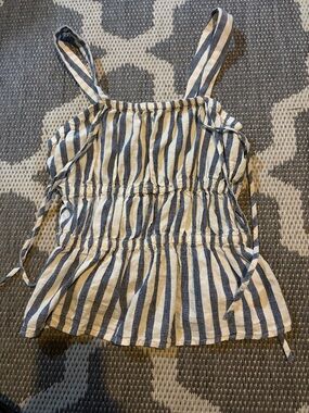 Universal Thread Blue and White Striped Smocked Cami Tank